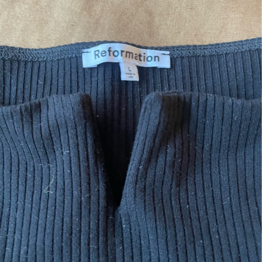 Reformation Black Ribbed Tank Top - Picture 3 of 3